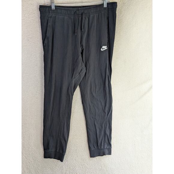 Nike Sweatpants Jogger Mens Large Blackr Club Fleece Gym Workout Tapered 804461 - Picture 1 of 16
